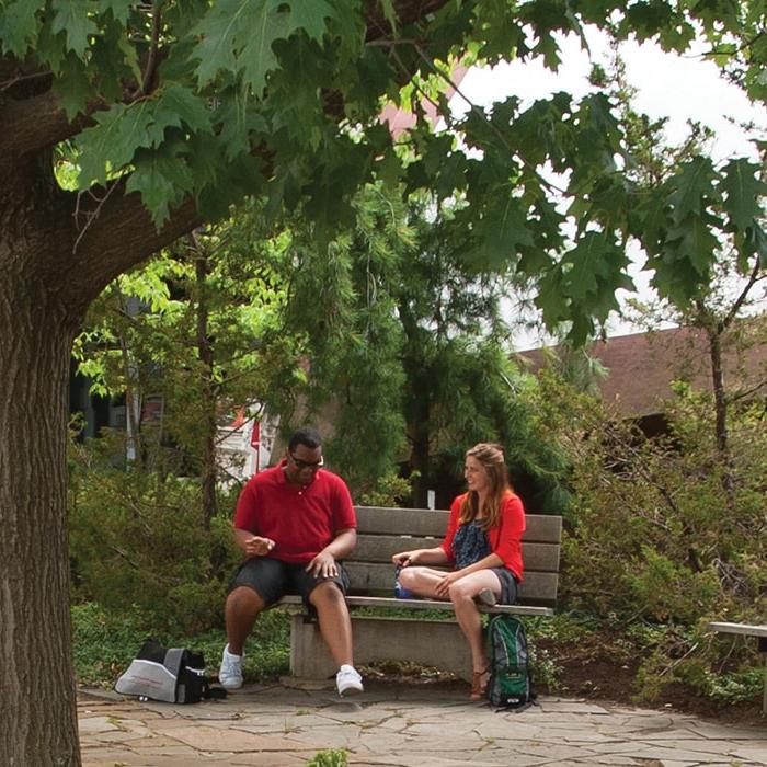 students walking on campus