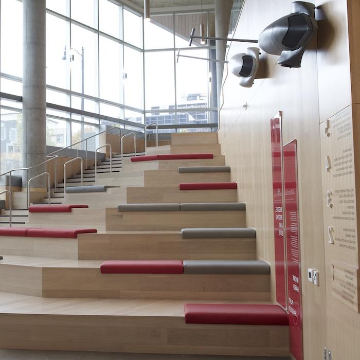 CMU Welcome Center interior steps